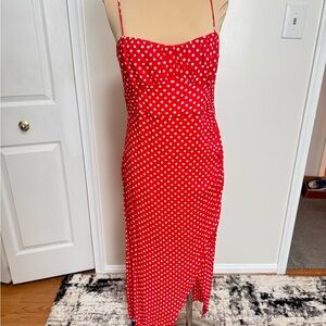 Zara Ladies Spaghetti Strap Polka Dot Dress